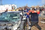 Aksaray'da otomobille cipin çarpışması sonucu 7 kişi yaralandı