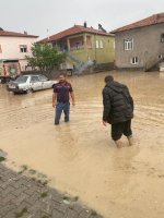 Aksaray'da dereler taştı, 15 evi su bastı